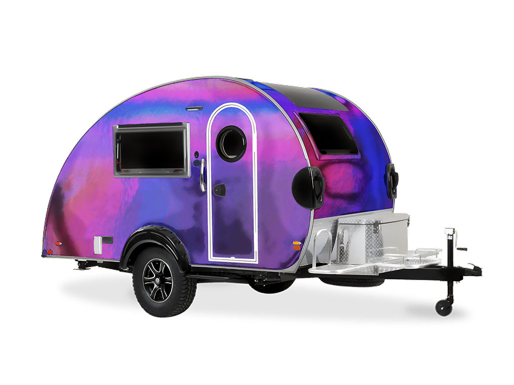 Rwraps Holographic Chrome Purple Neochrome DIY Tear Drop Trailer Wraps