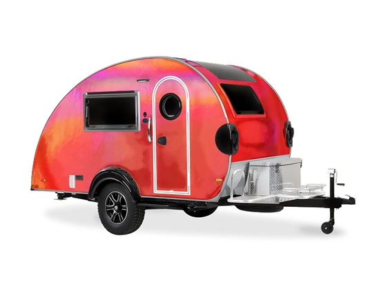 Rwraps Holographic Chrome Red Neochrome DIY Tear Drop Trailer Wraps