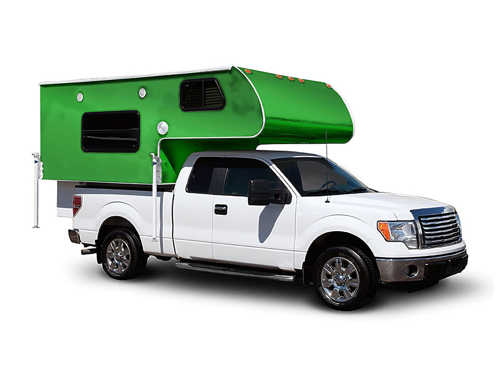 Rwraps Matte Chrome Green Truck Camper Wraps