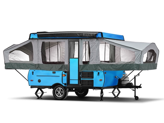 Rwraps Matte Chrome Light Blue Pop-Up Camper