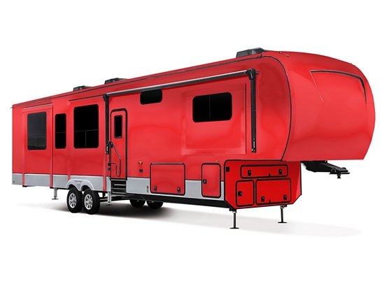 Rwraps Matte Chrome Red Do-It-Yourself 5th Wheel Travel Trailer Wraps