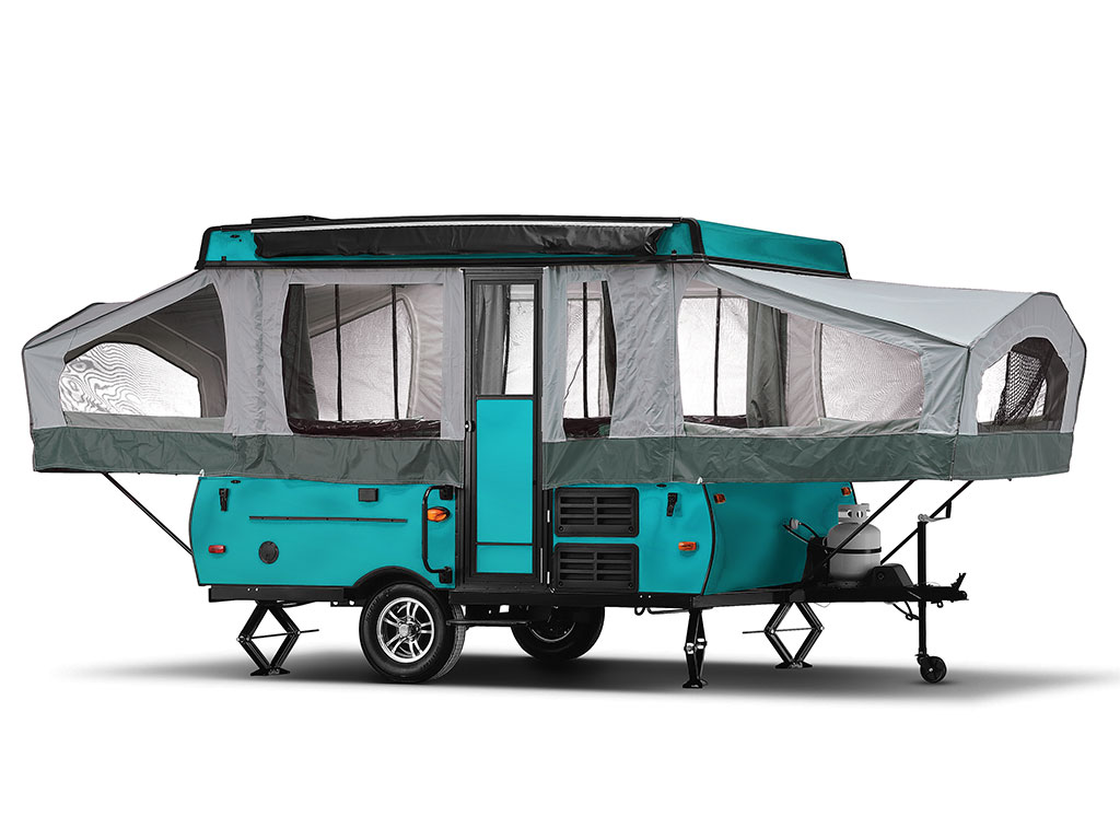 Rwraps Matte Chrome Teal Pop-Up Camper