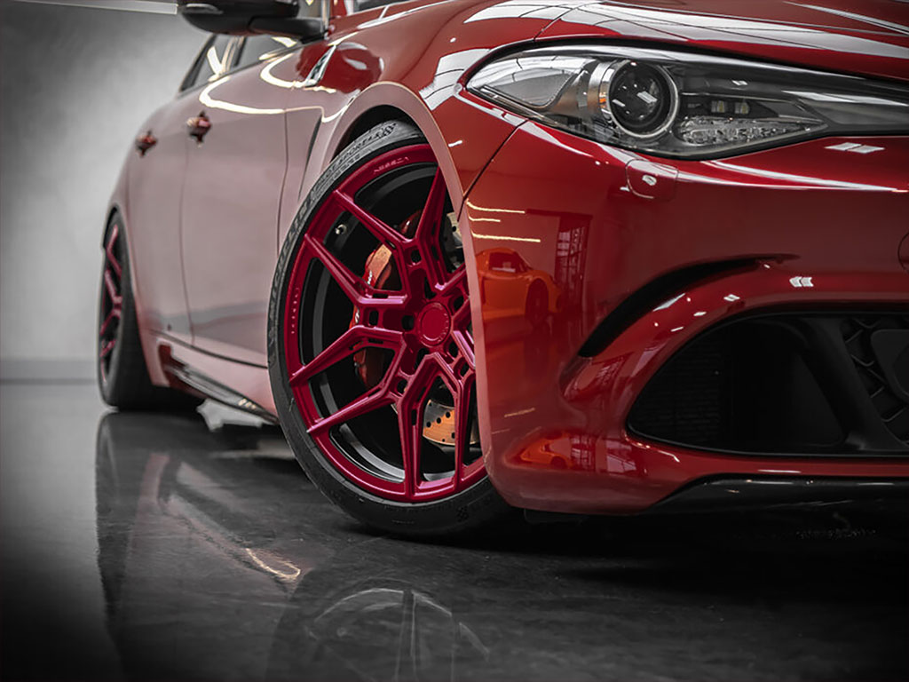 Avery Dennison™ SW900 Gloss Burgundy Wrapped Rim Example