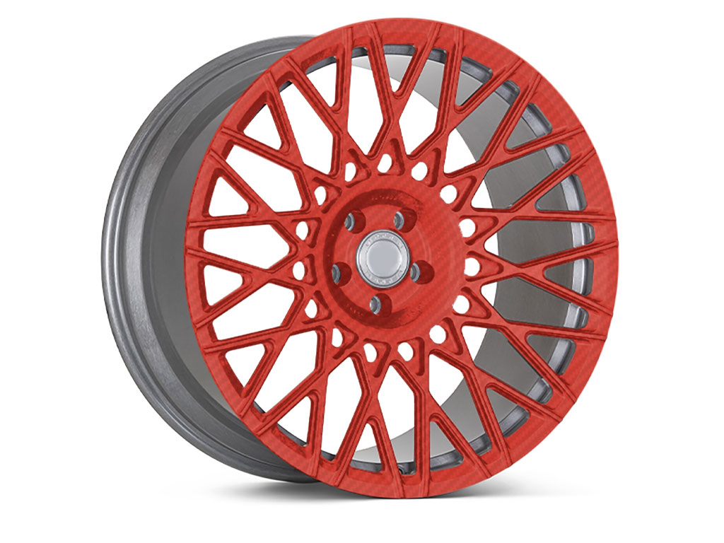 Rwraps™ 3D Carbon Fiber Red Vinyl Rim Wrap