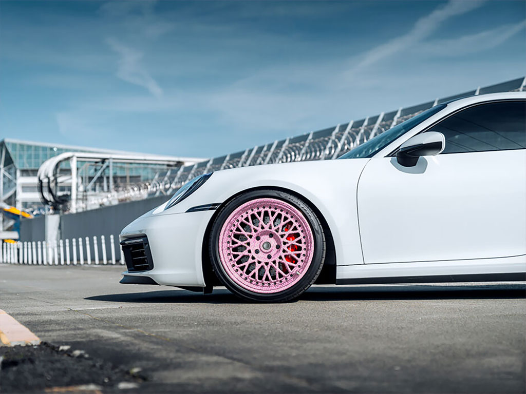 Rwraps™ 4D Carbon Fiber Pink Wrapped Rim Example