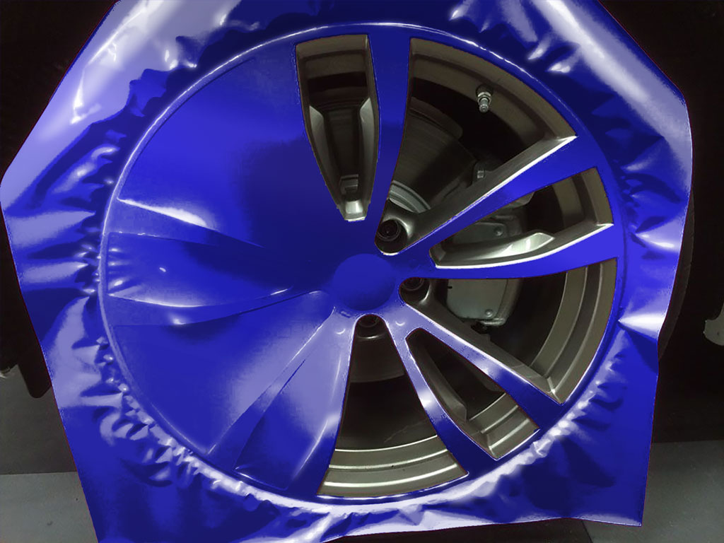 Rwraps™ Chrome Blue Custom Wheel Installation Process