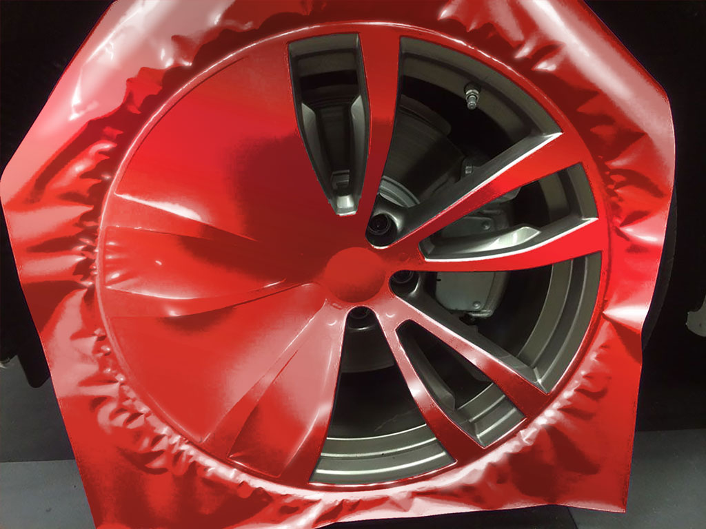 Rwraps™ Chrome Red Custom Wheel Installation Process