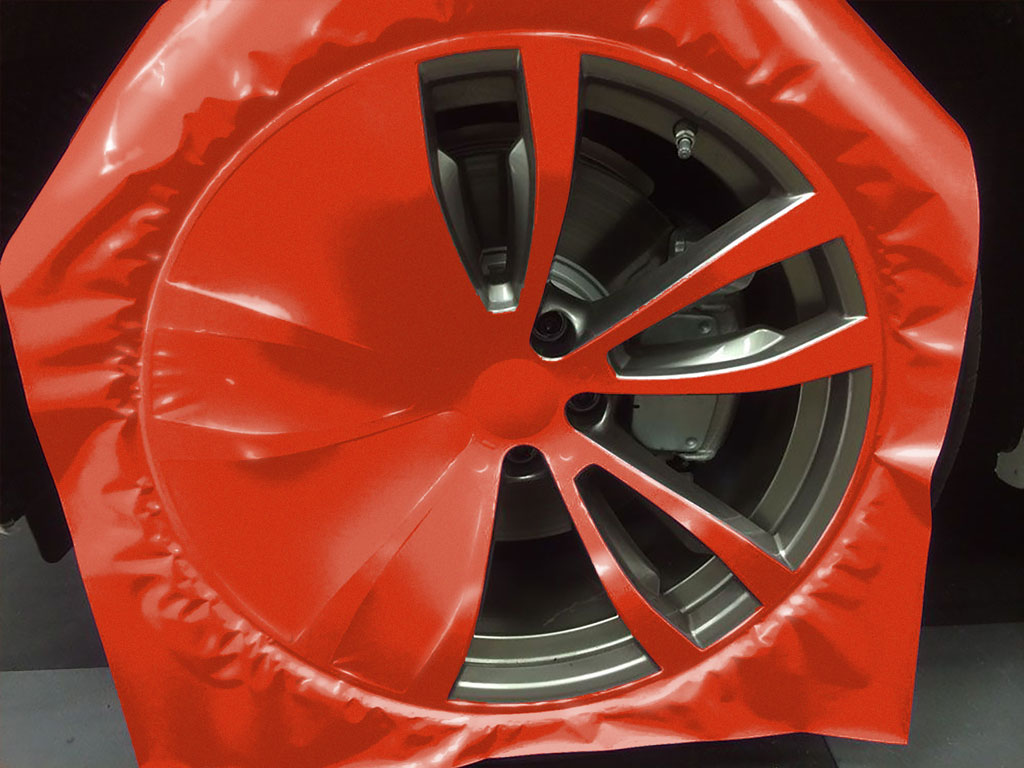 Rwraps™ Gloss Metallic Fire Red Custom Wheel Installation Process