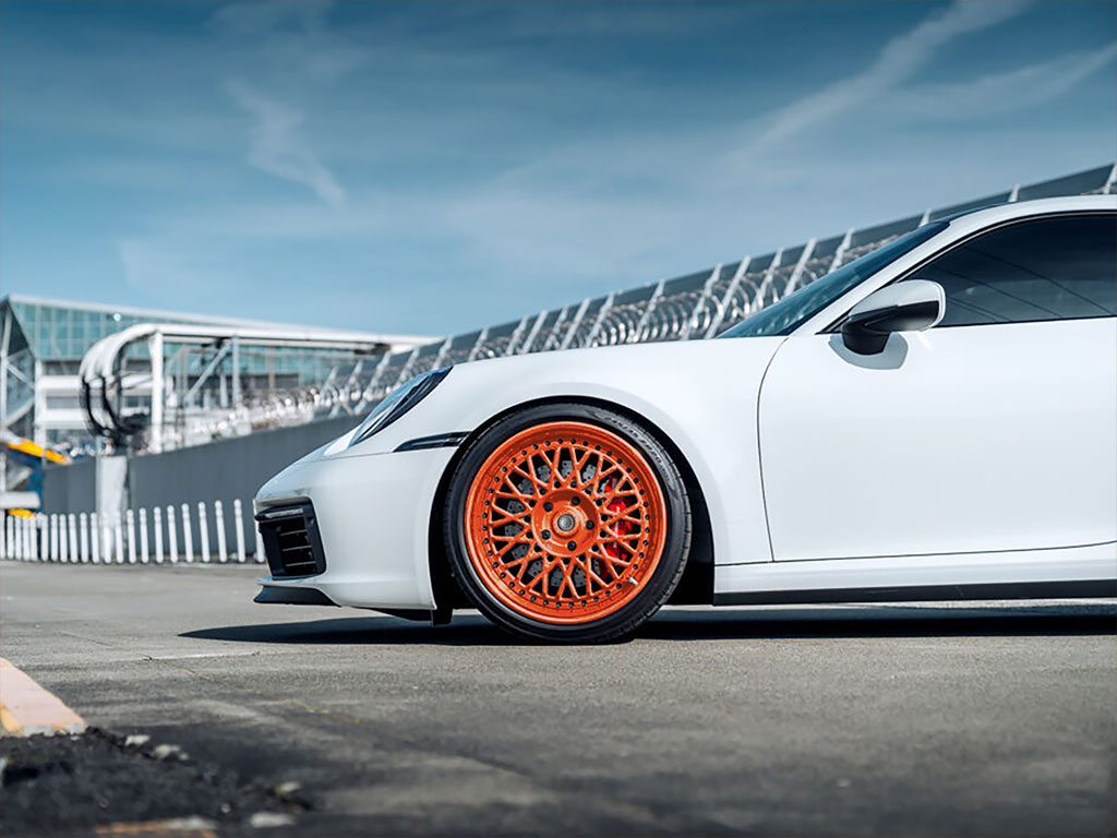 Rwraps™ Gloss Metallic Orange Wrapped Rim Example