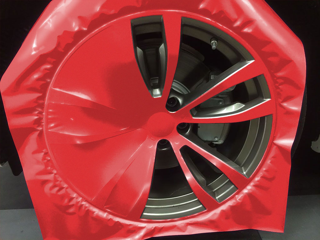 Rwraps™ Gloss Metallic Red Custom Wheel Installation Process