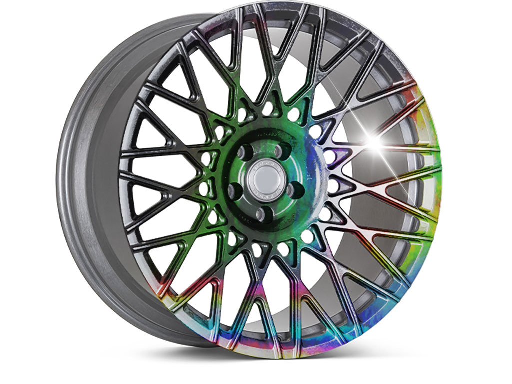 Rwraps™ Holographic Chrome Black Neochrome Vinyl Rim Wrap