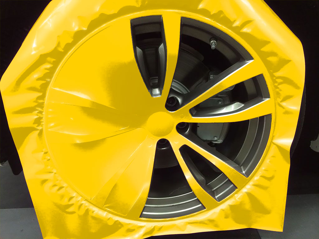 Rwraps™ Hyper Gloss Yellow Custom Wheel Installation Process