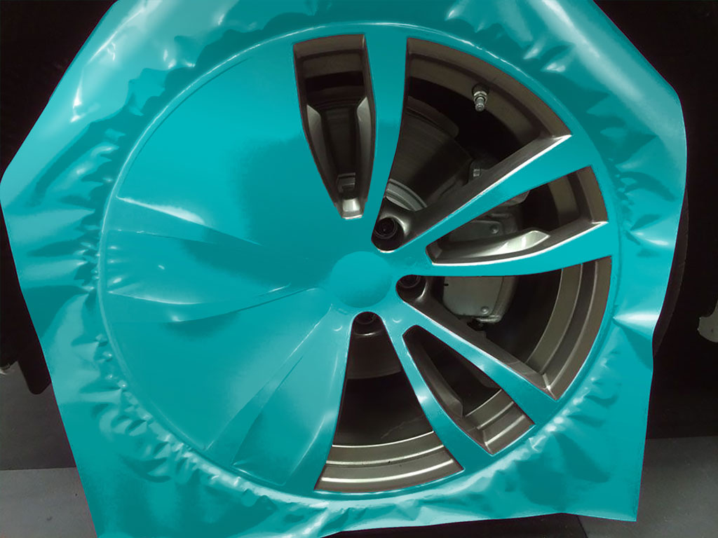 Rwraps™ Matte Chrome Teal Custom Wheel Installation Process