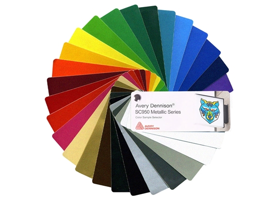 Avery Dennison SC950 Metallic Vinyl Film Sample Swatches